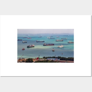 Vessels Anchoring in Front of Singapore City Posters and Art